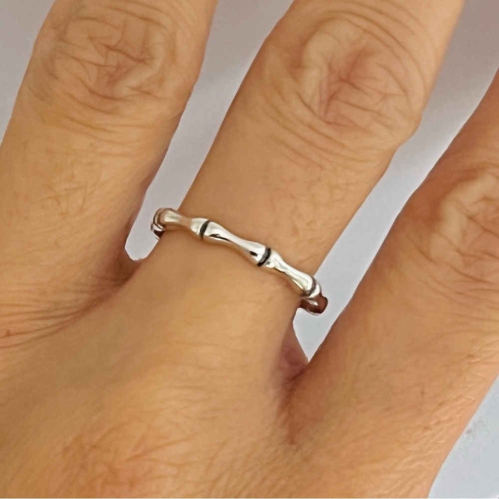 Sterling silver bamboo ring, bamboo band ring, bamboo band, silver bamboo ring